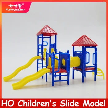 Детская горка в масштабе 1: 87 Ho для детского сада, игровая площадка, парк с набором горок, модель для игры в кальмаров, Архитектурный макет здания