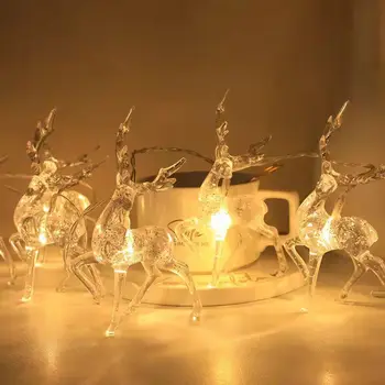Светодиодная гирлянда в форме оленя в форме лося, Рождественские гирлянды с бабочками, Фонарь на Рождественскую елку, Рождественский декор для сказочной спальни