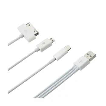Для аксессуаров для телефонов Iphone 4g/ Iphone 5/ Iphone 6 И Micro Usb Trio 3-в-1 USB-кабель для передачи данных 0,58 фута белого цвета