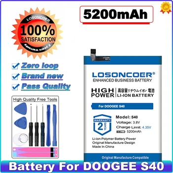 Аккумулятор Большой емкости 5200 мАч Для DOOGEE S40 Аккумулятор для смартфона DOOGEE S40 Запасные Аксессуары Аккумуляторы Батареи
