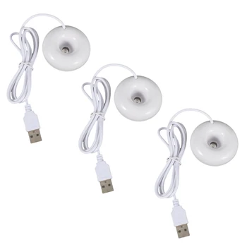 3X Белый пончик увлажнитель USB офисный настольный мини-увлажнитель портативный креативный очиститель воздуха белый