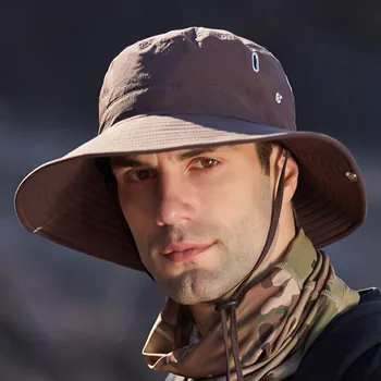 2023 летняя мужская дышащая шляпа с зонтиком, уличная шляпа для рыбалки, солнцезащитный крем, однотонная шляпа рыбака с большими полями, туристическая женская шляпа