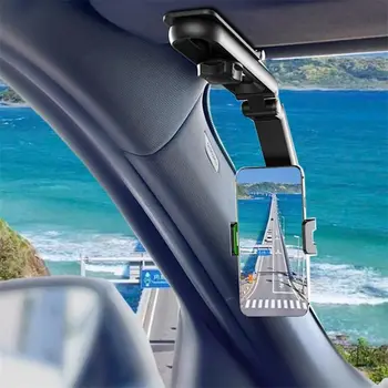 Автомобильный держатель для телефона, Многофункциональное Вращающееся на 360 градусов автоматическое Зеркало заднего вида, Подвесной зажим для сиденья, кронштейн для мобильного телефона для автомобиля
