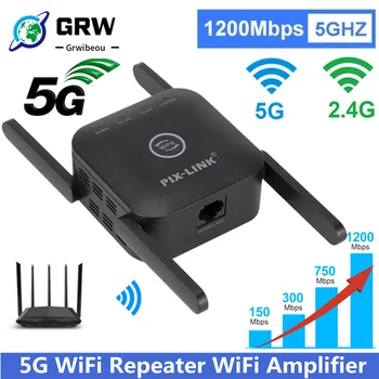5G WiFi Ретранслятор WiFi Усилитель 5 ГГц WiFi Удлинитель Дальнего Действия 1200 М Беспроводной Wi Fi Усилитель Домашний Wi-Fi Ретранслятор интернет-сигнала